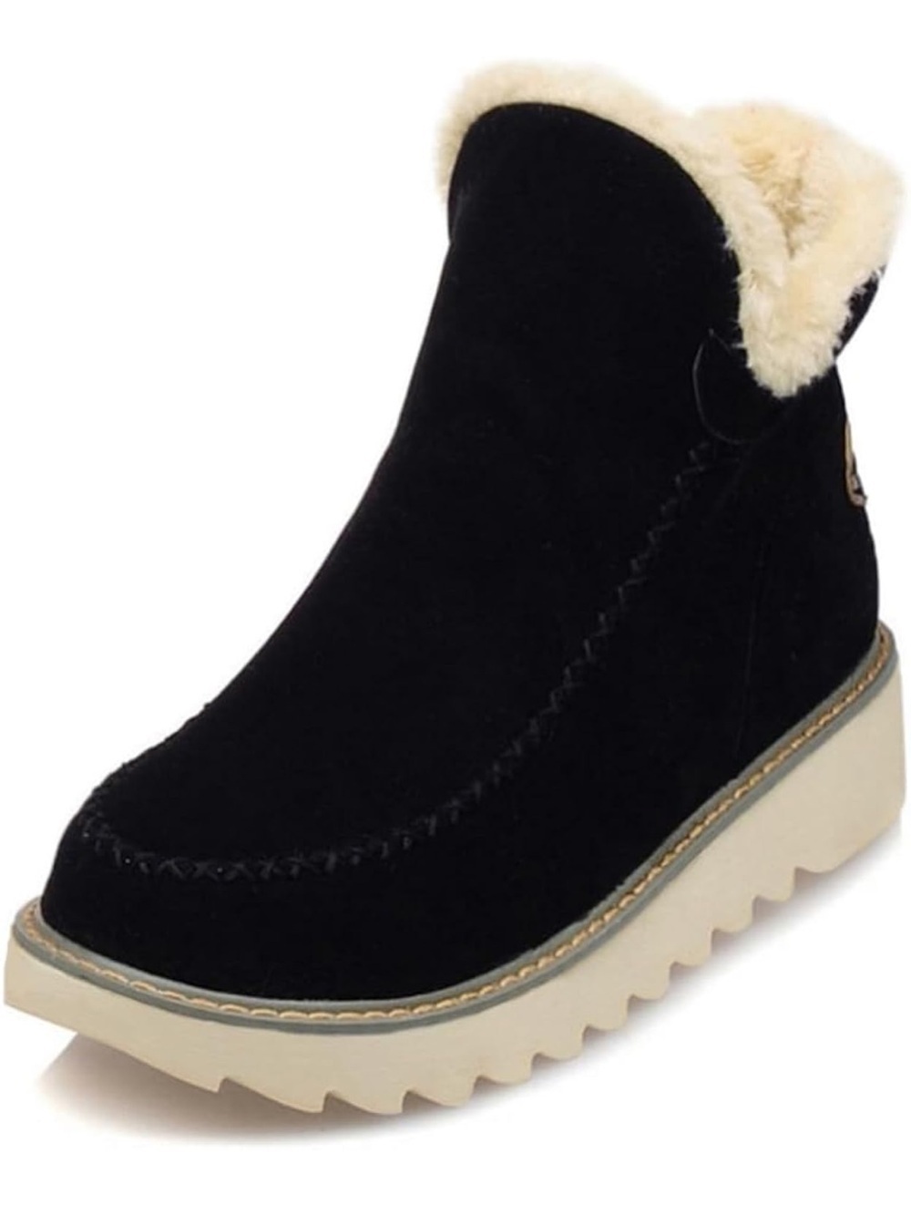 Classic Warm Ankle Snow Black Booties with Fur Lining Waterproof 7.5
1454